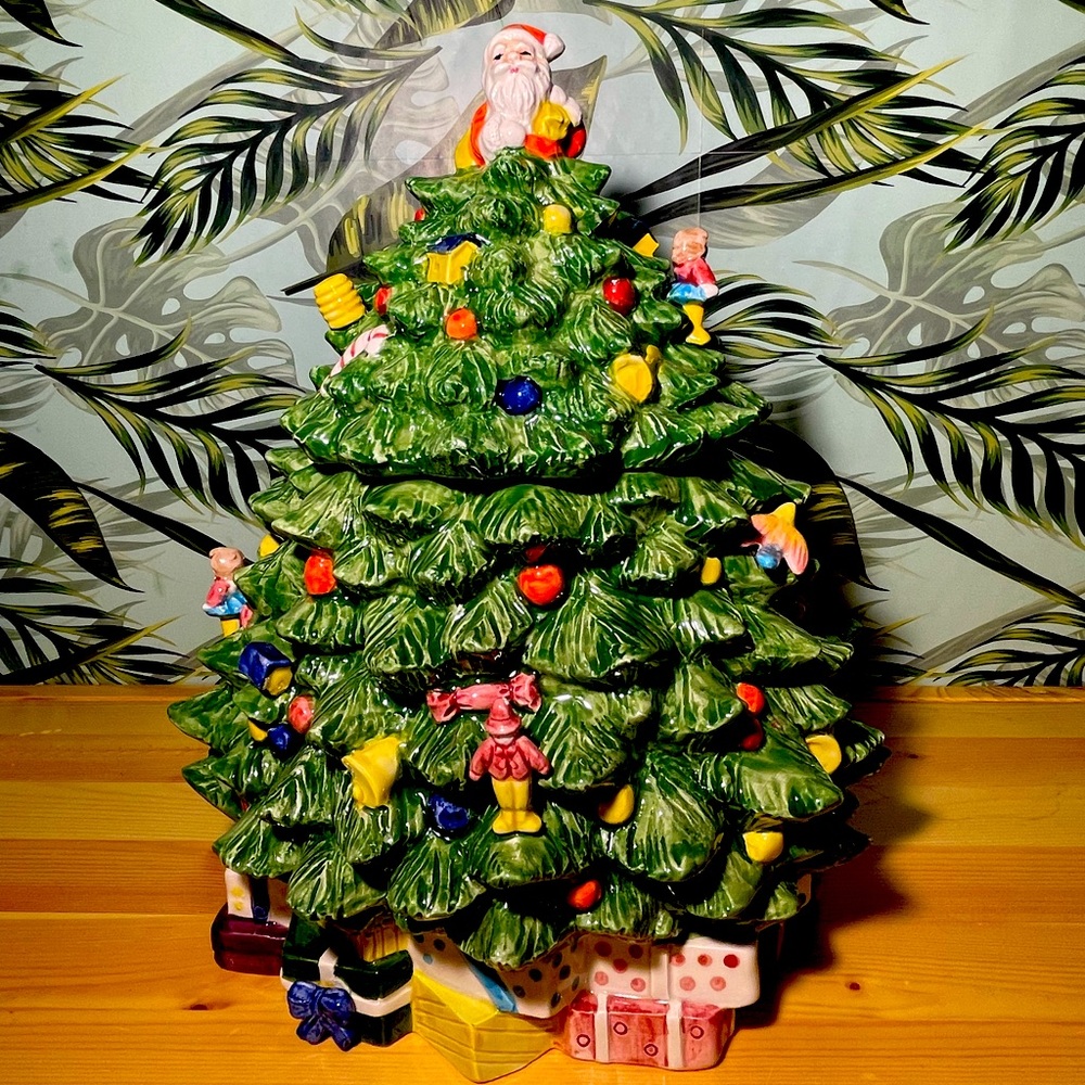 RCPC Earthenware Christmas Tree Cookie Jar